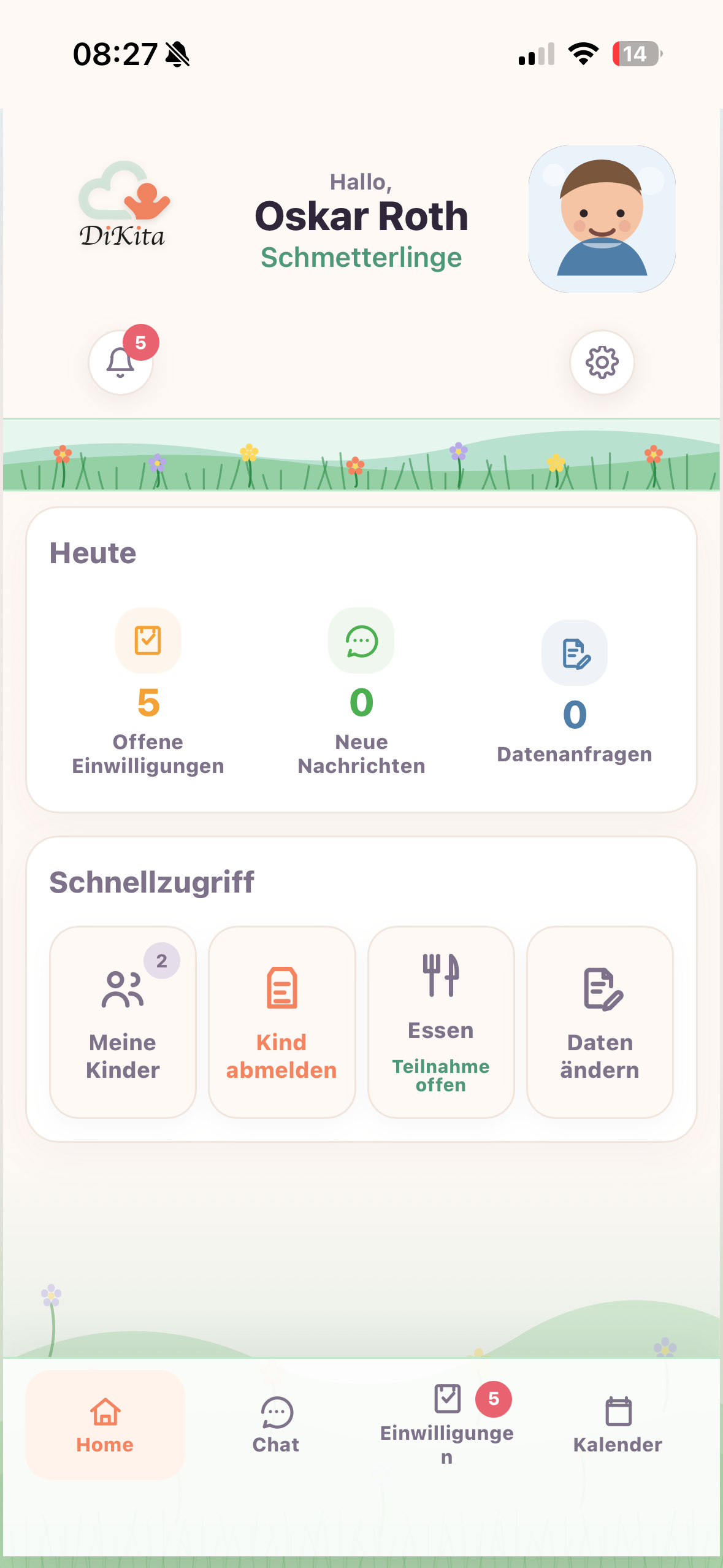 DiKita Eltern-App – Startseite